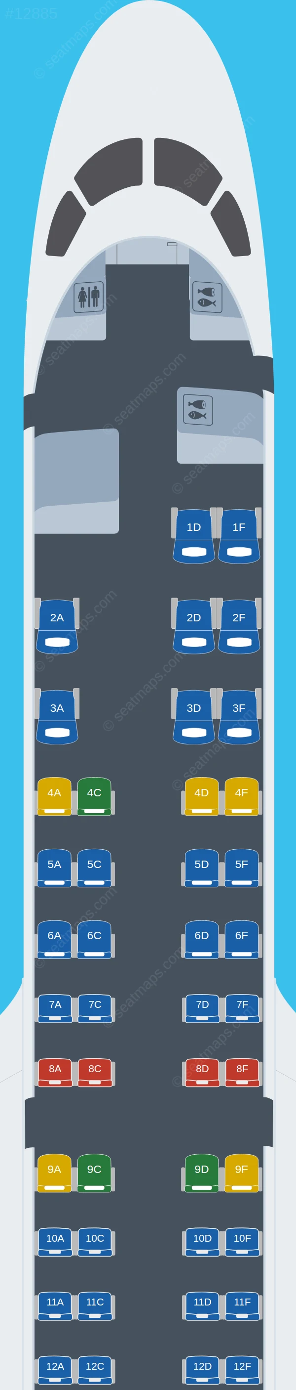 Virgin Australia Embraer E190 E2 seatmap preview