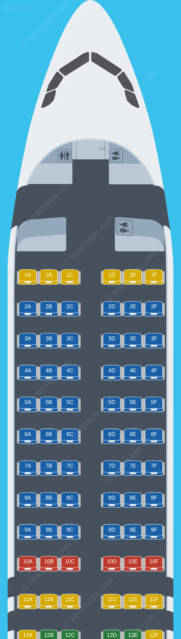 Olympic Air Airbus A320neo seatmap preview