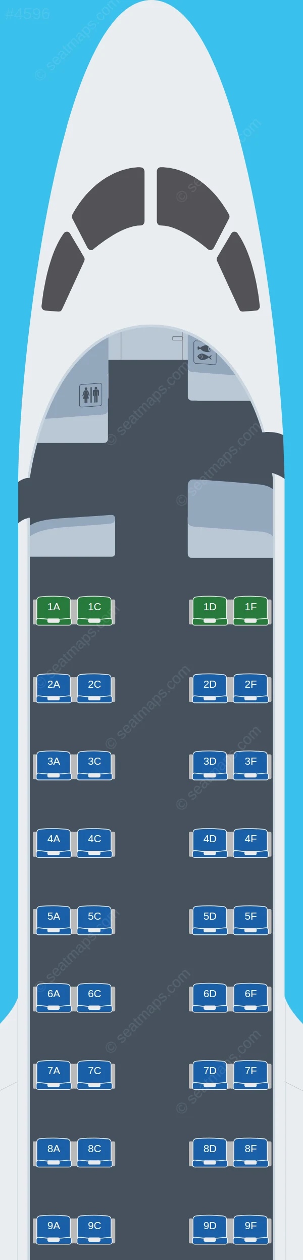 Air France Hop Embraer E170 seatmap preview