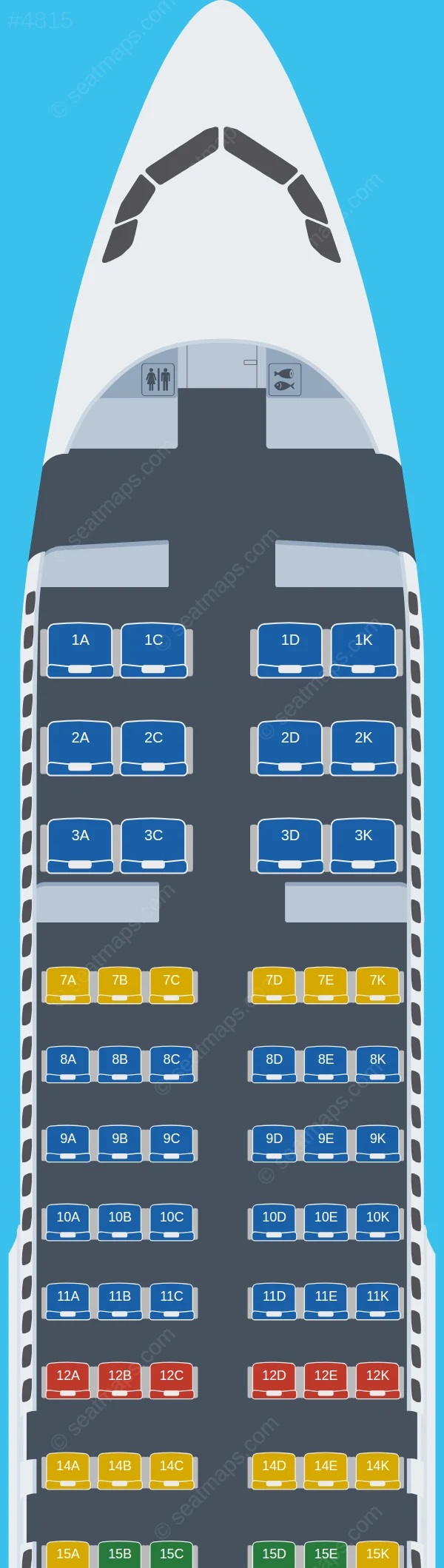 Avianca Airbus A320-200 V.2 seatmap preview
