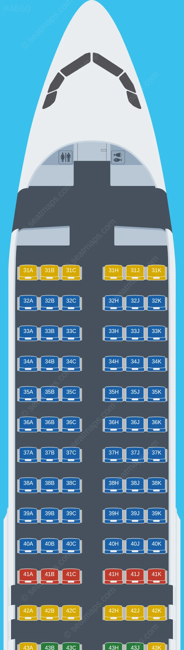 Capital Airlines (Beijing) Airbus A320-200 V.1 seatmap preview