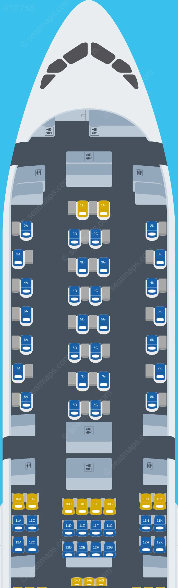 Lufthansa Airbus A350-900 V.3 seatmap preview