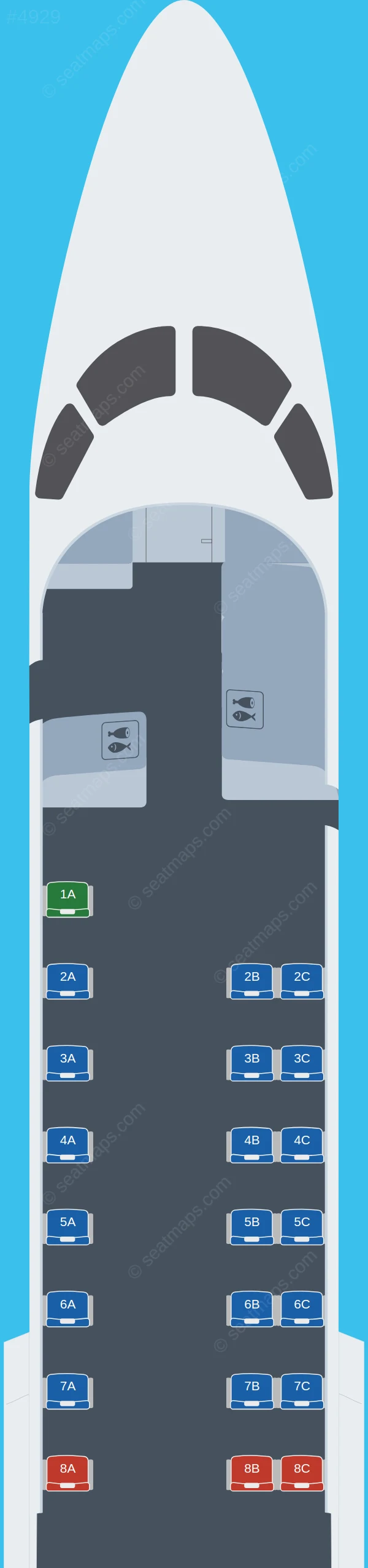 Pan Europeenne Air Service Embraer ERJ 135 seatmap preview