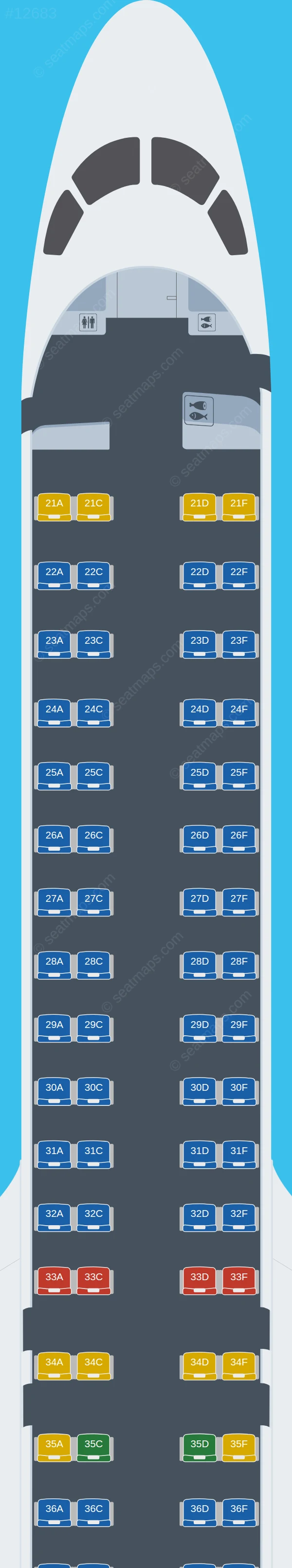 Hunnu Air Embraer E195 E2 seatmap preview