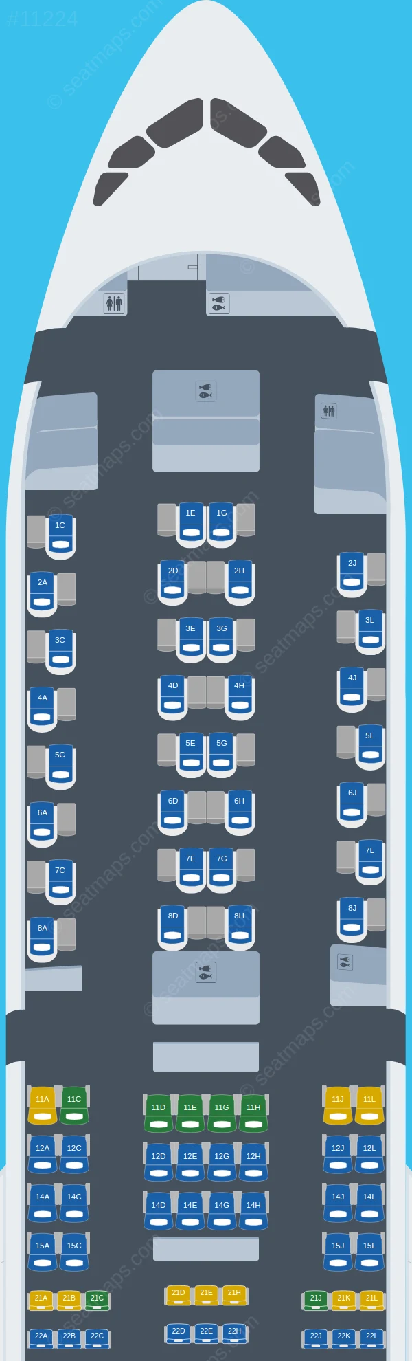 Iberia Airbus A350-900 V.2 seatmap preview