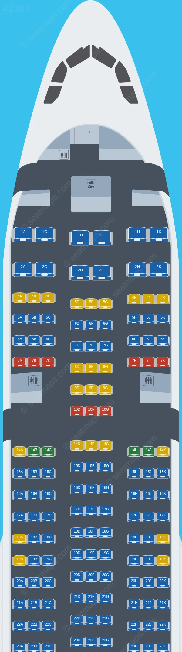 Air Transat Airbus A330-200 V.2 seatmap preview