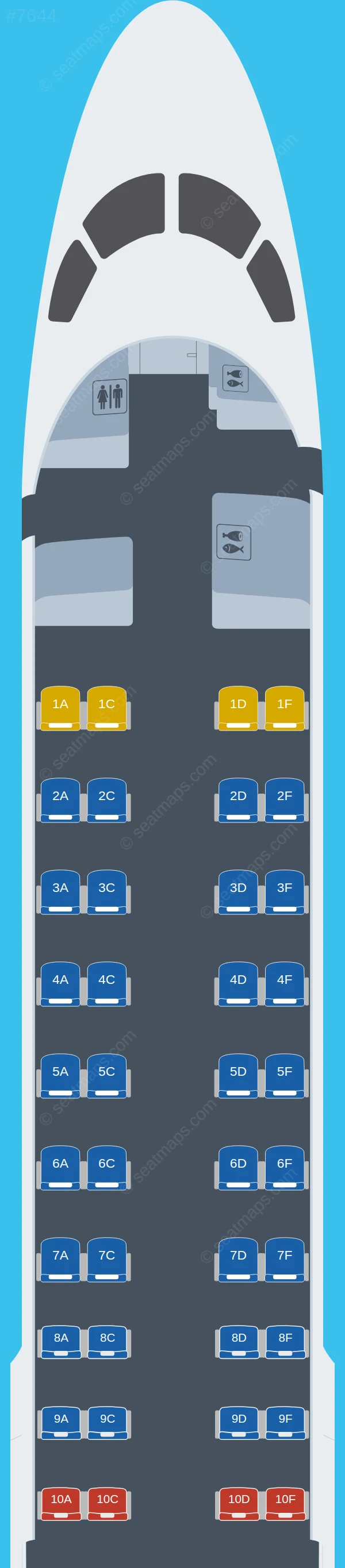 KLM Cityhopper Embraer E190 seatmap preview