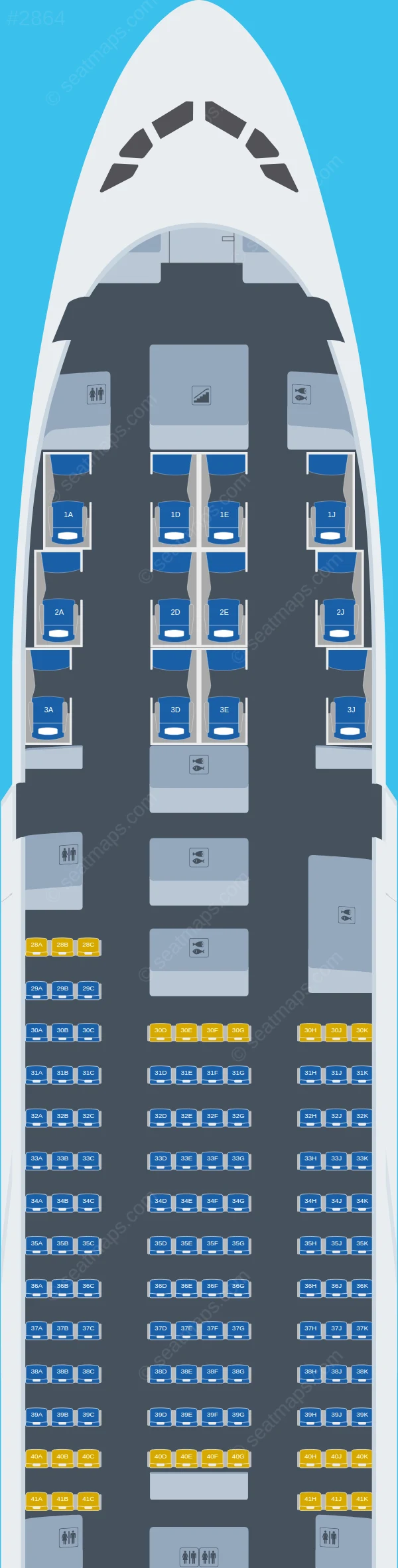 Korean Air Airbus A380-800 seatmap preview