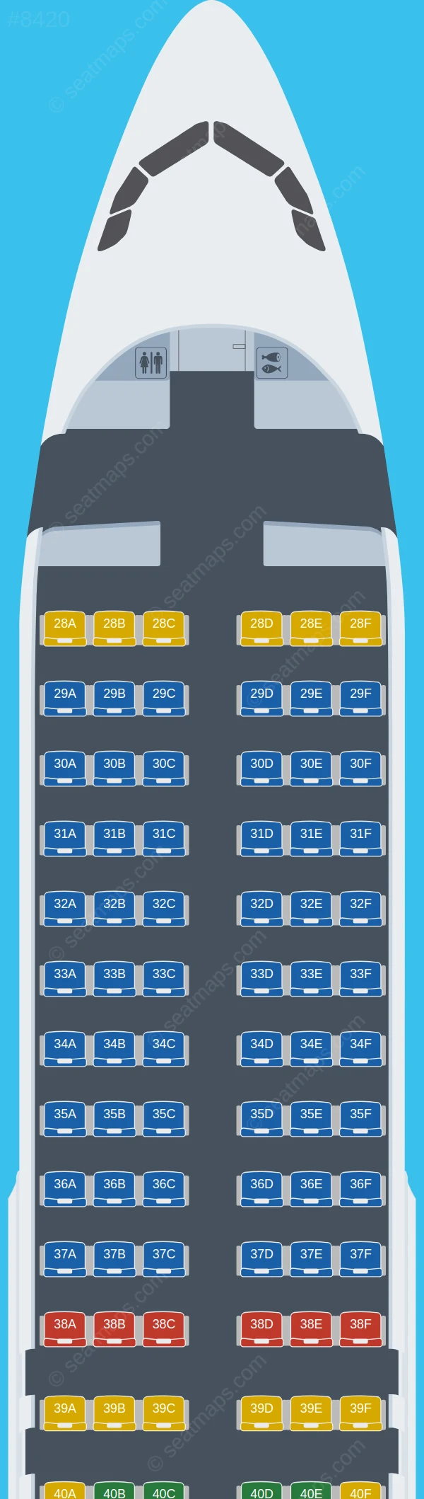 Air Busan Airbus A320-200 seatmap preview