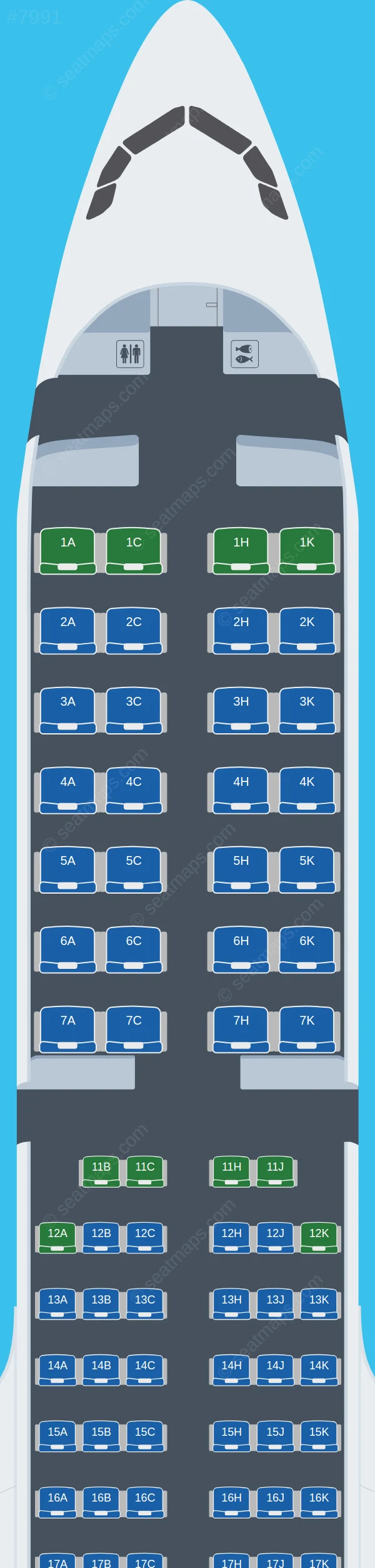 Air Astana Airbus A321neo seatmap preview