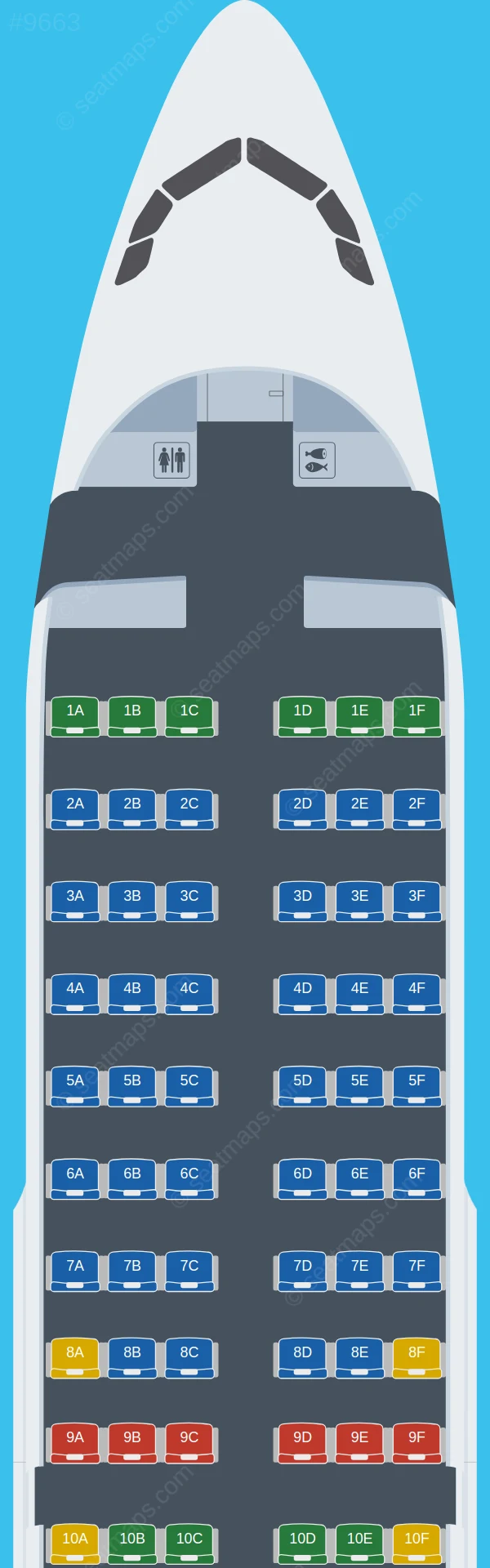 Dan Air Airbus A319-100 seatmap preview