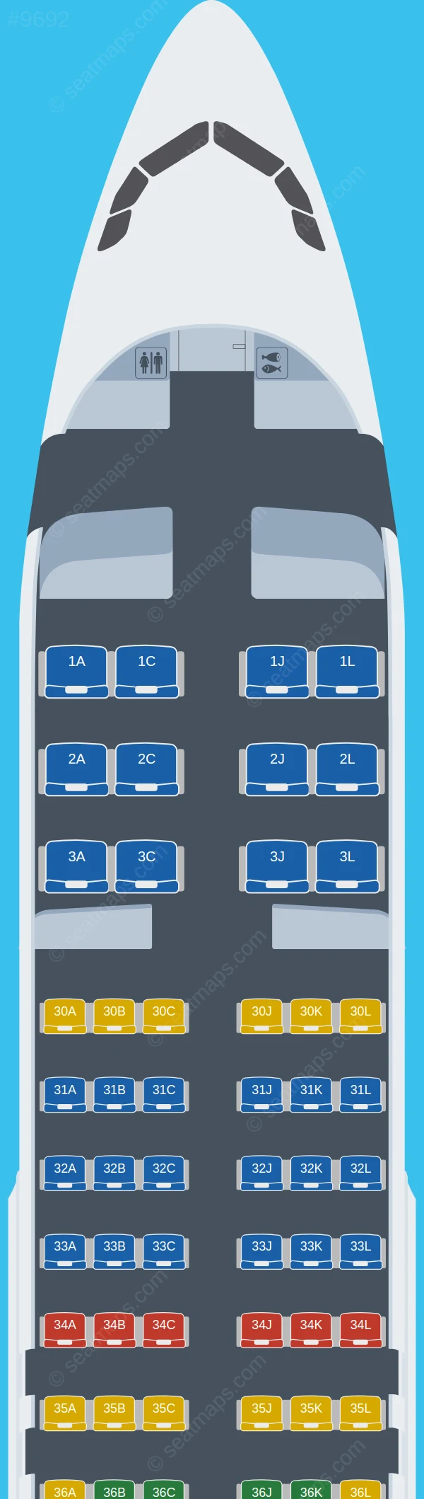 Saudia Airbus A320-200 V.3 seatmap preview