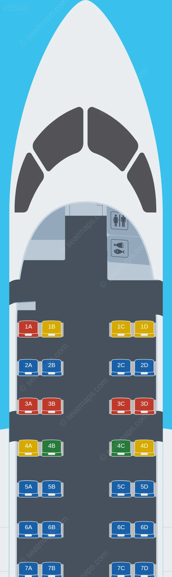 Air Greenland De Havilland Q200 seatmap preview