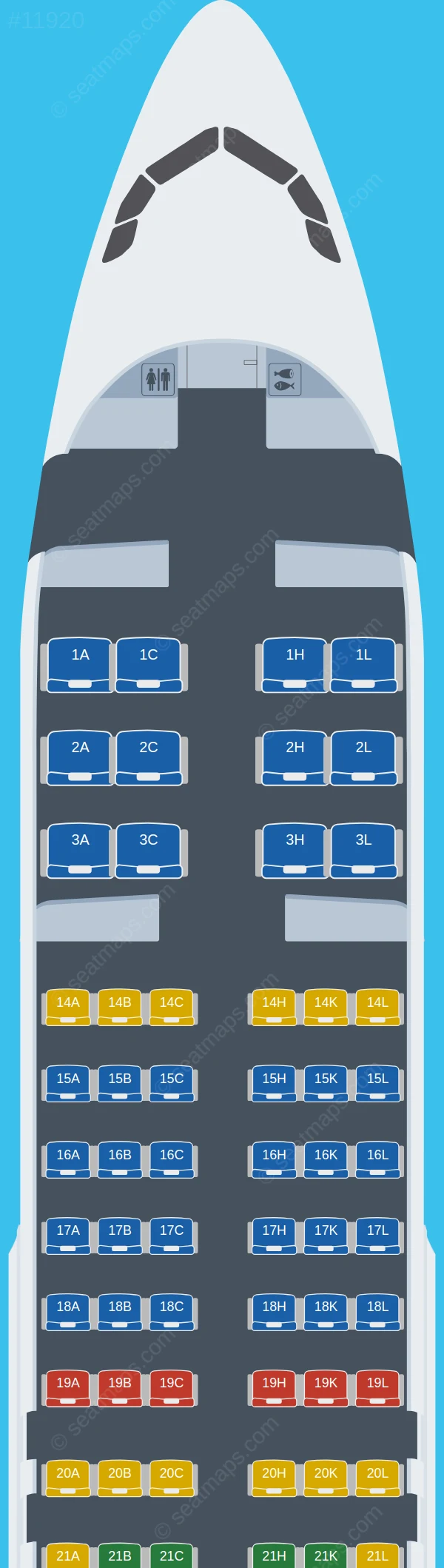 Heston Airlines Airbus A320-200 V.2 seatmap preview