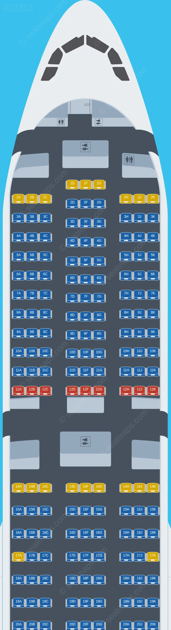 AirAsia Airbus A330-300 V.3 seatmap preview