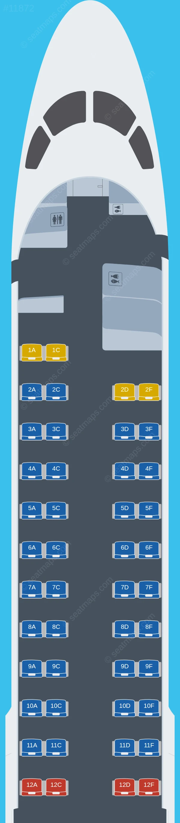 Air France Hop Embraer E190 V.2 seatmap preview