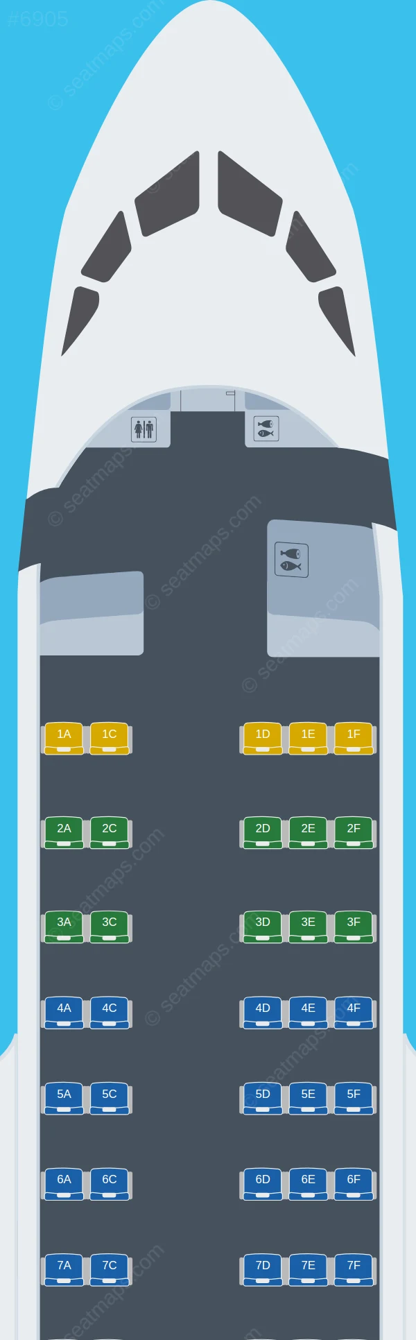Gazpromavia Sukhoi Superjet 100-95 seatmap preview