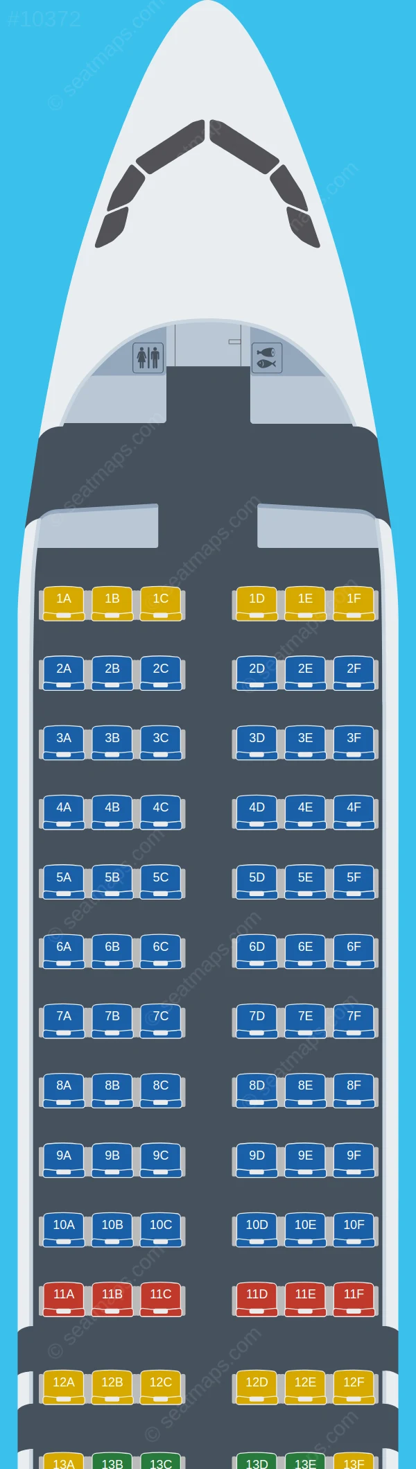 China Express Airlines Airbus A320neo seatmap preview