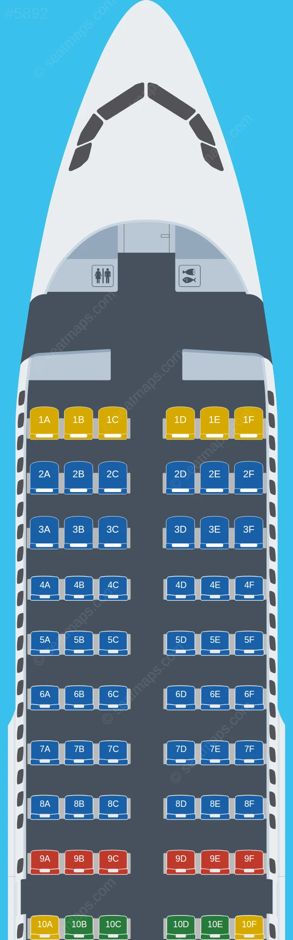 LATAM Airlines Colombia Airbus A319-100 seatmap preview