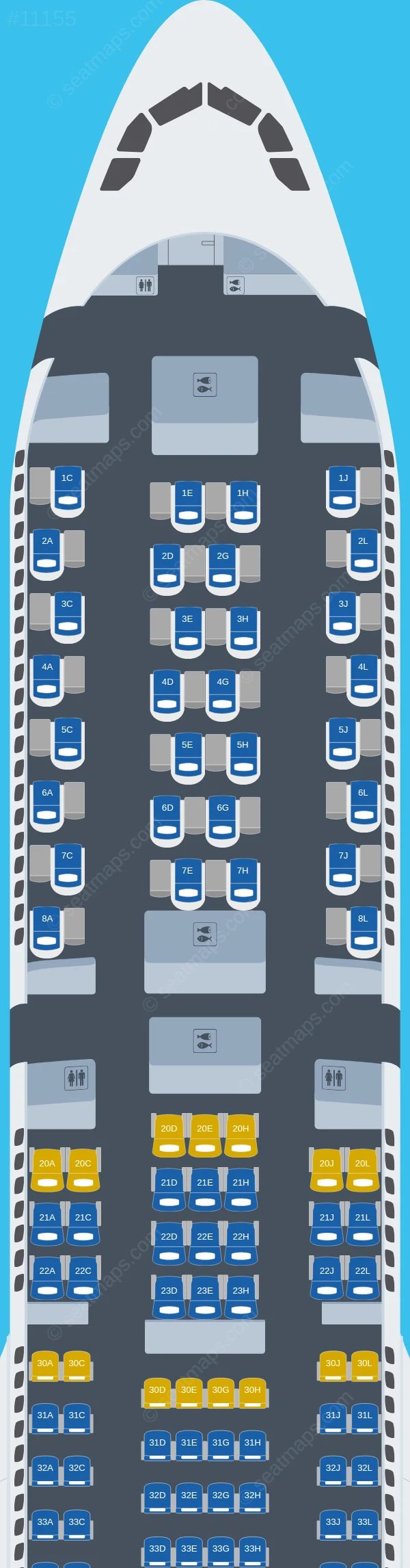 ITA Airways Airbus A330-900neo seatmap preview