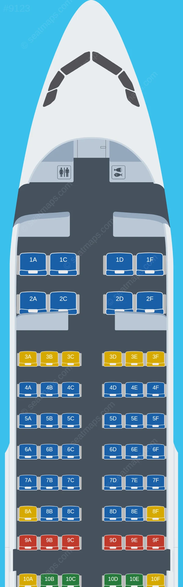 Air Travel Airbus A319-100 seatmap preview