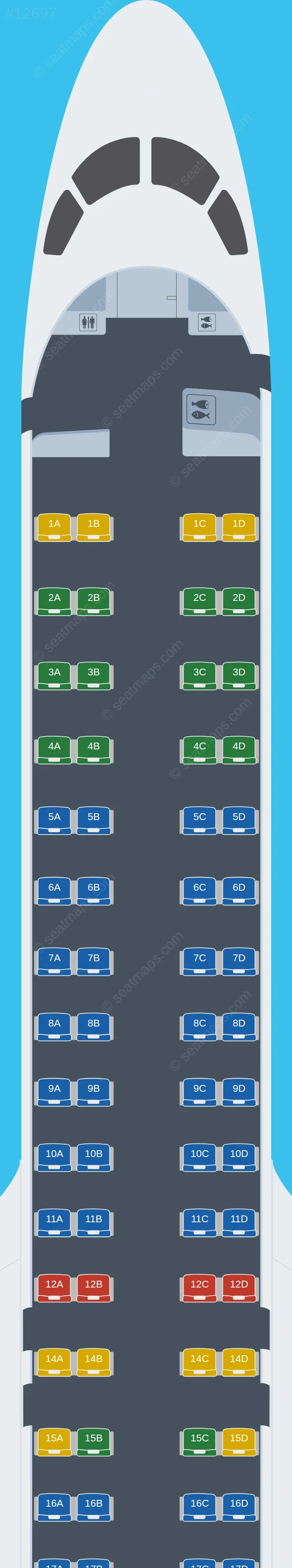 Mexicana de Aviación Embraer E195 E2 seatmap preview