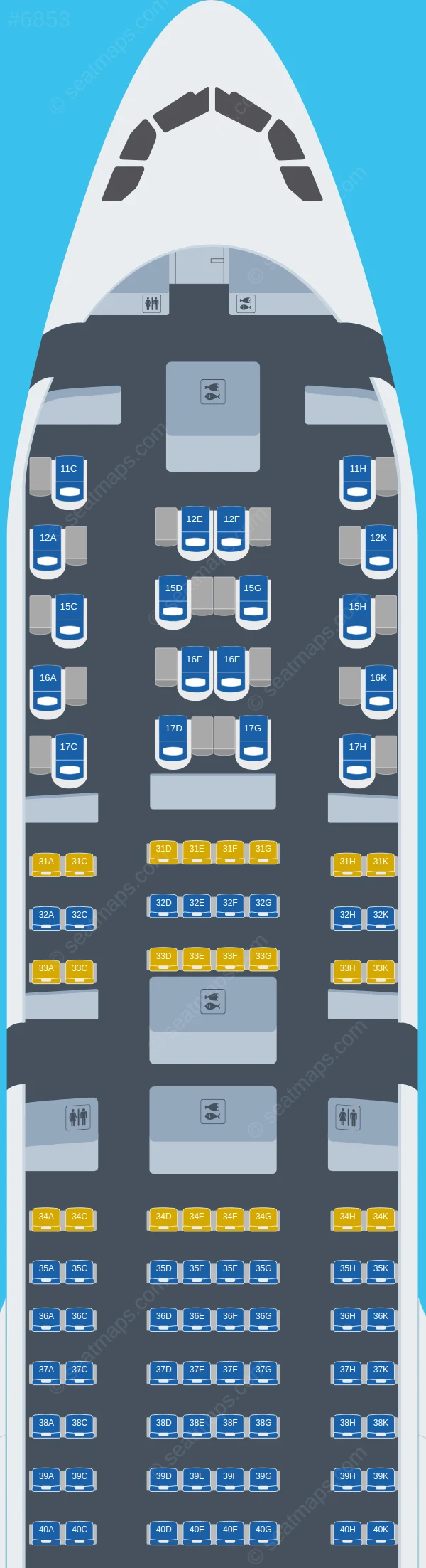 Capital Airlines (Beijing) Airbus A330-300 V.1 seatmap preview