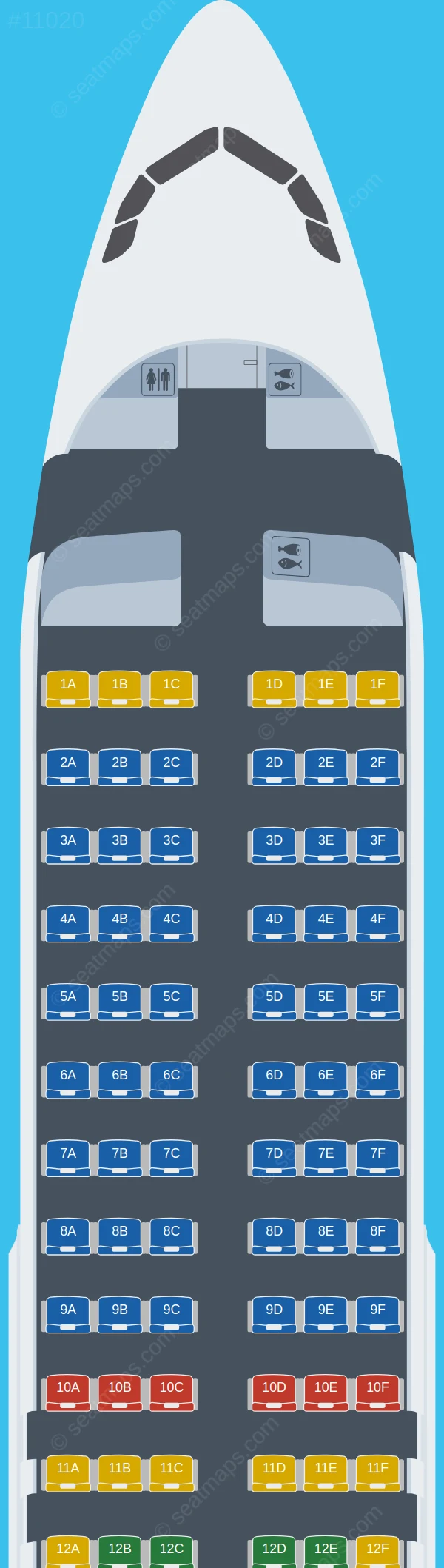 Lufthansa Airbus A320-200 V.2 seatmap preview