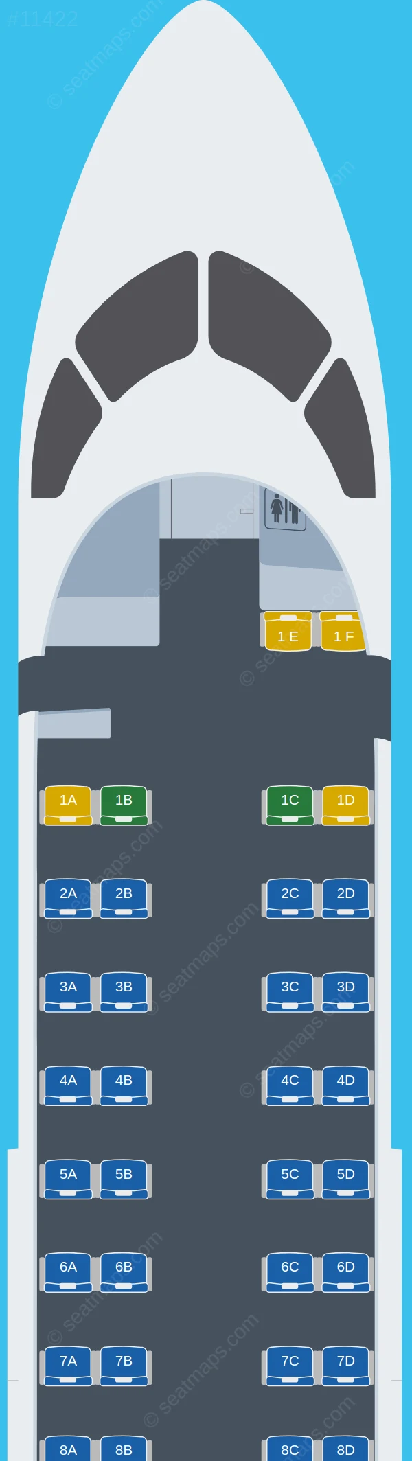 Sunwest Aviation De Havilland Q300 seatmap preview