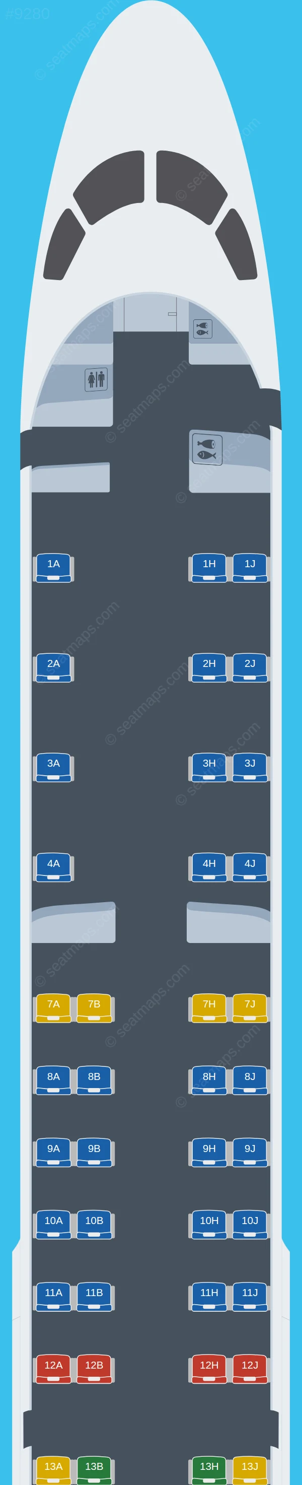 Air Burkina Embraer E195 seatmap preview
