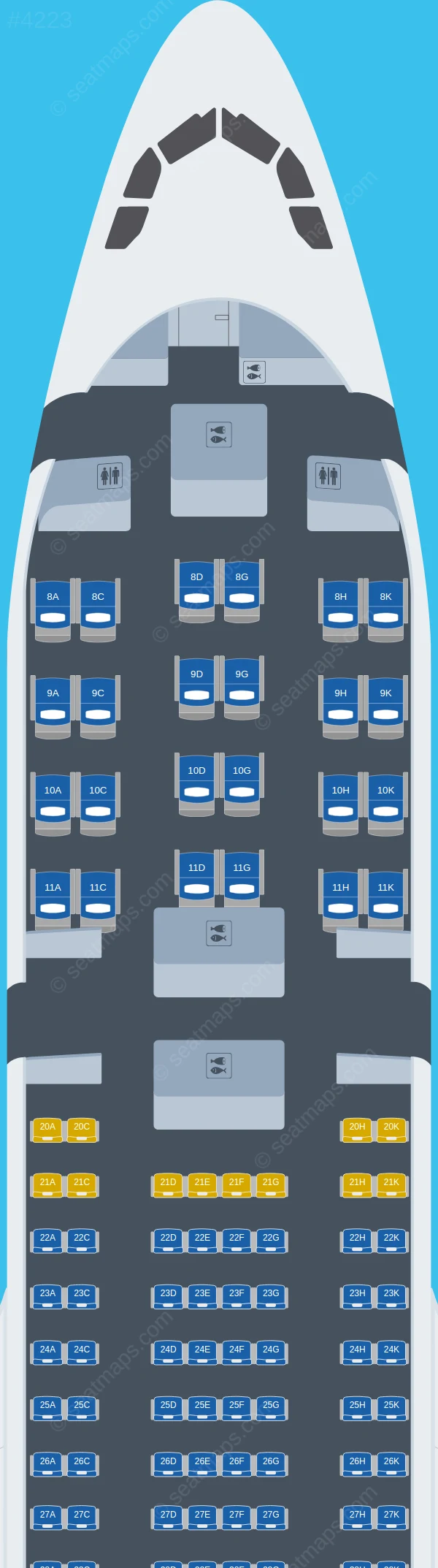 Egyptair Airbus A330-200 V.1 seatmap preview