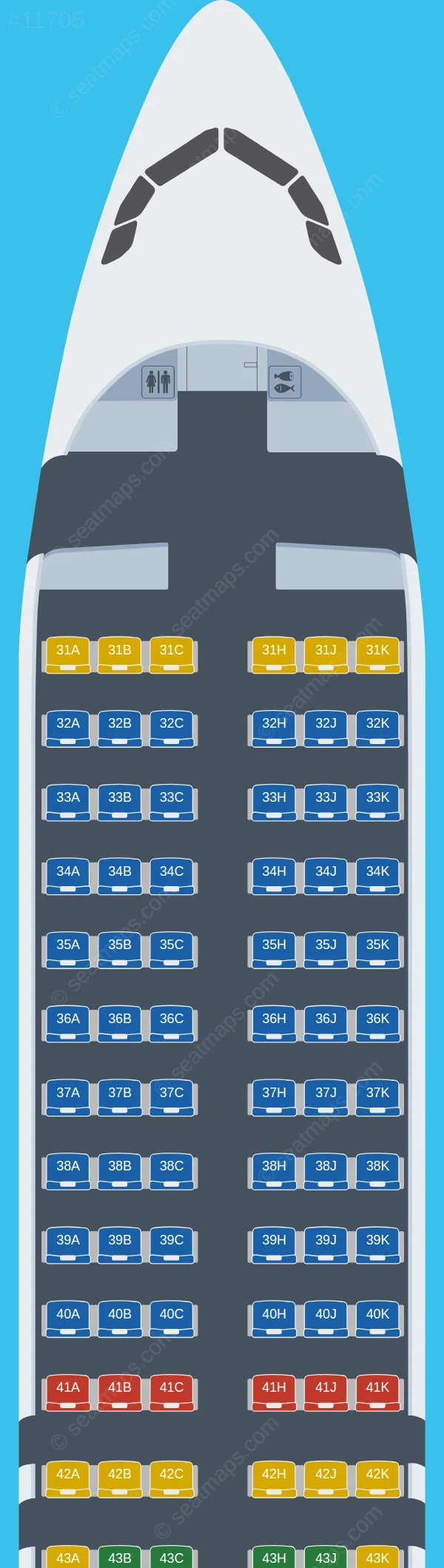 Sichuan Airlines Airbus A320neo V.1 seatmap preview