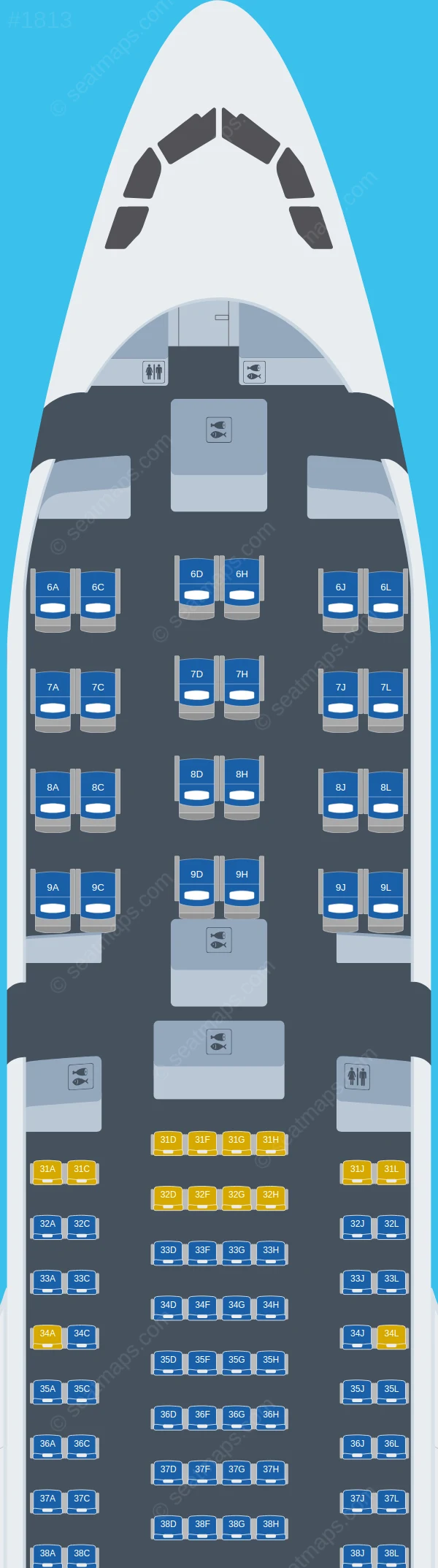 China Eastern Airbus A330-200 V.4 seatmap preview