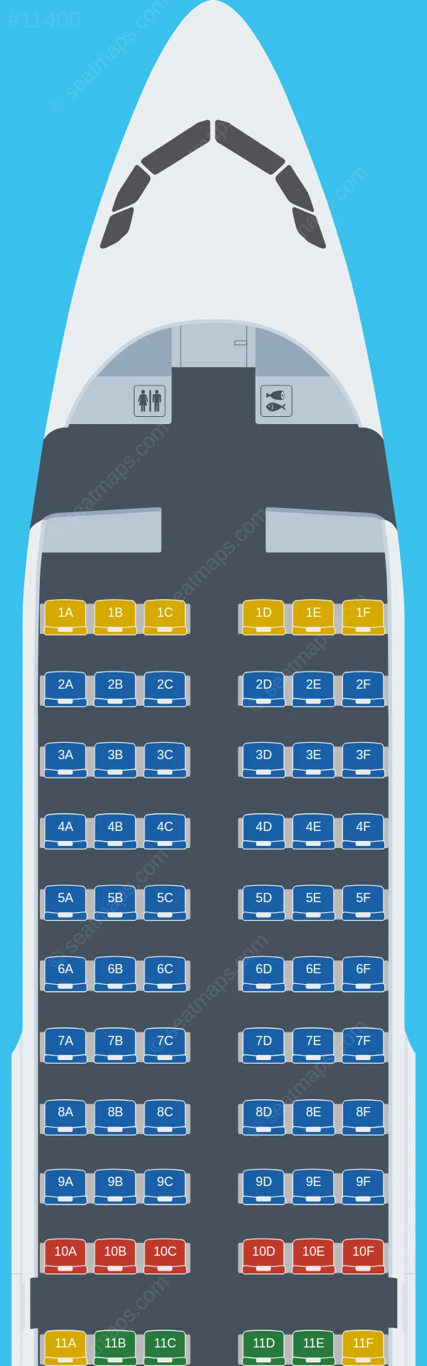 Braathens International Airways Airbus A319-100 V.2 seatmap preview