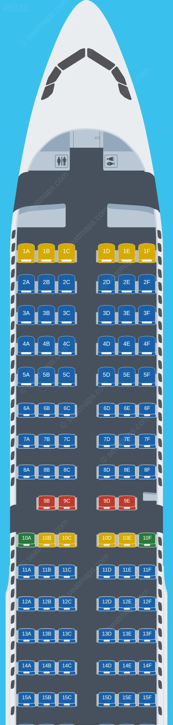 JetBlue Airways Airbus A321-200 V.2 seatmap preview