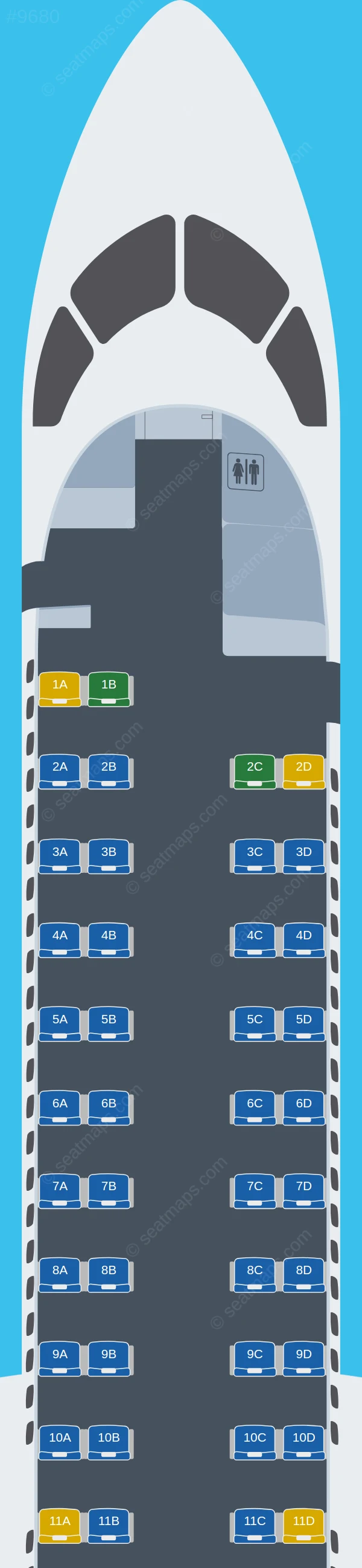 Oriental Air Bridge De Havilland Q400 seatmap preview
