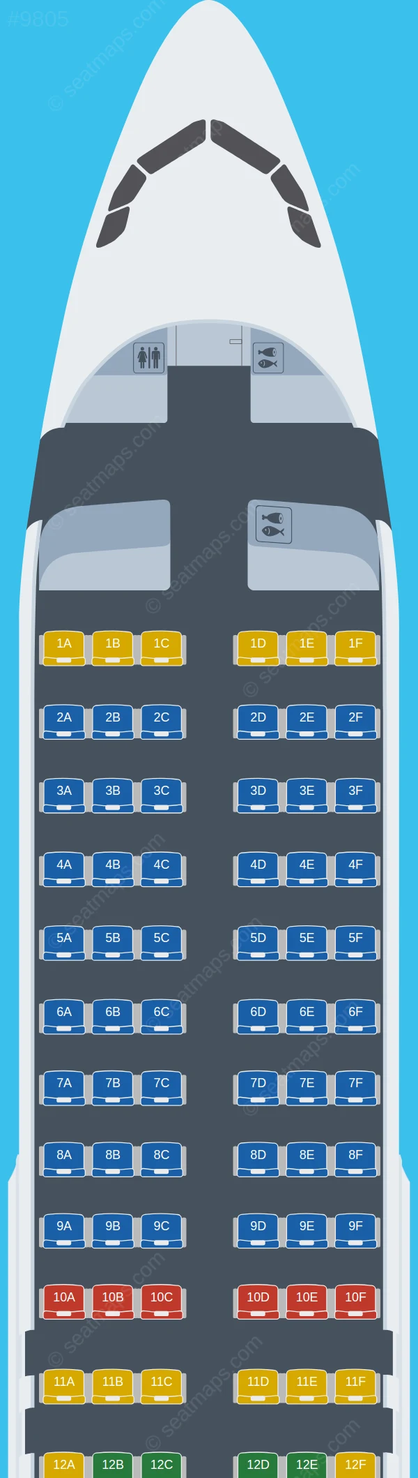 Olympic Air Airbus A320-200 V.1 seatmap preview