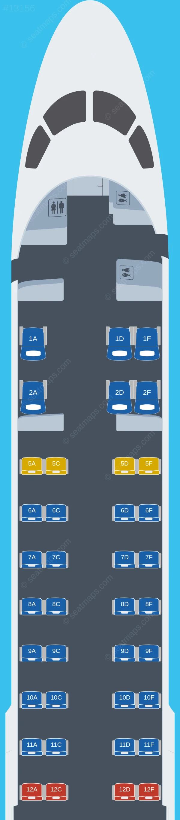 Amelia International Embraer E190 seatmap preview