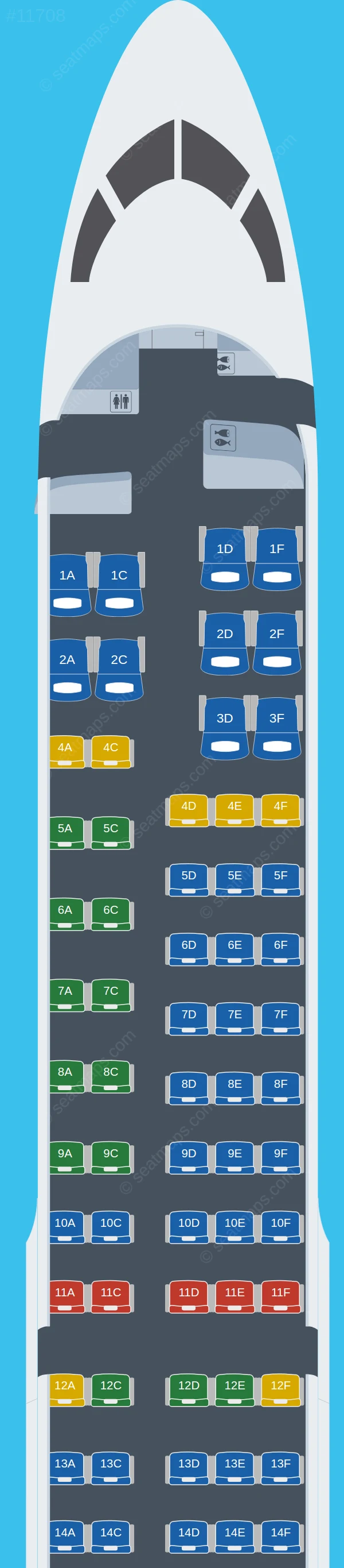 National Jet Systems Airbus A220-300 seatmap preview
