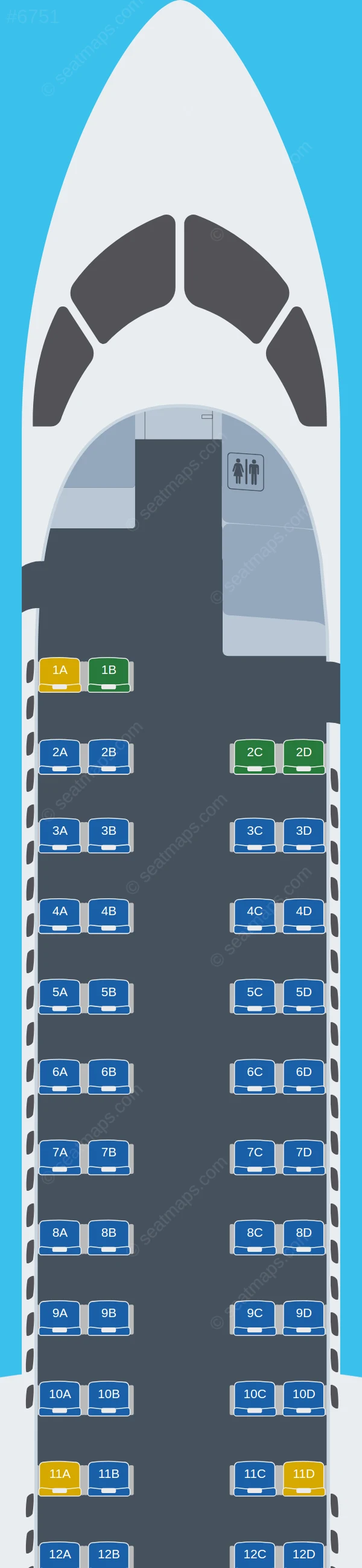 Air Tanzania De Havilland Q400 V.1 seatmap preview