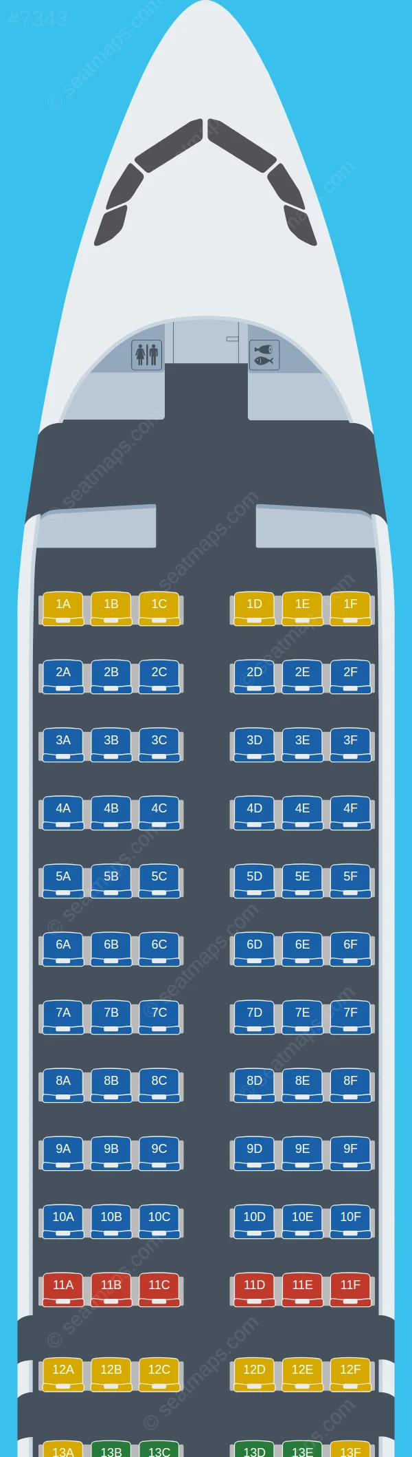 IndiGo Airbus A320neo V.1 seatmap preview