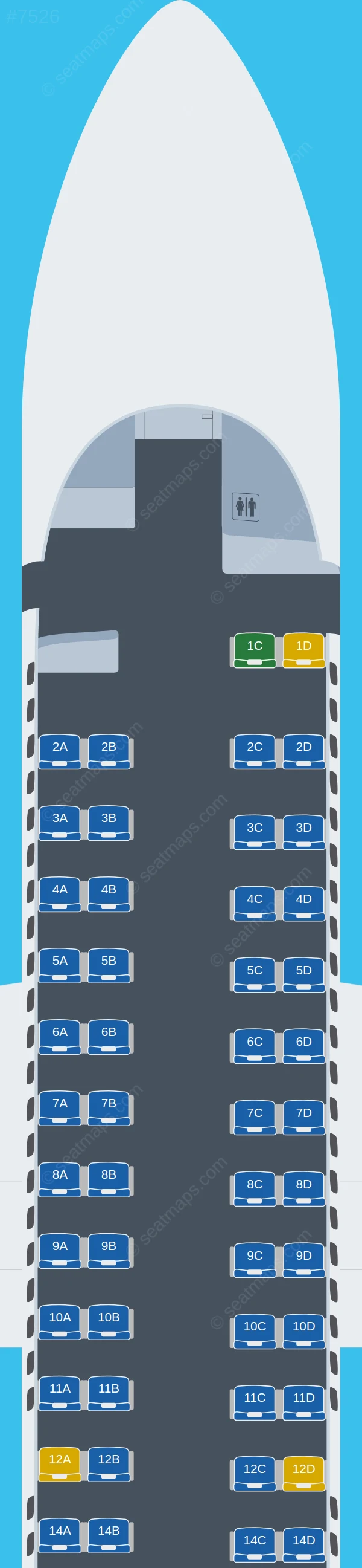 PAL Express De Havilland Q400 V.1 seatmap preview