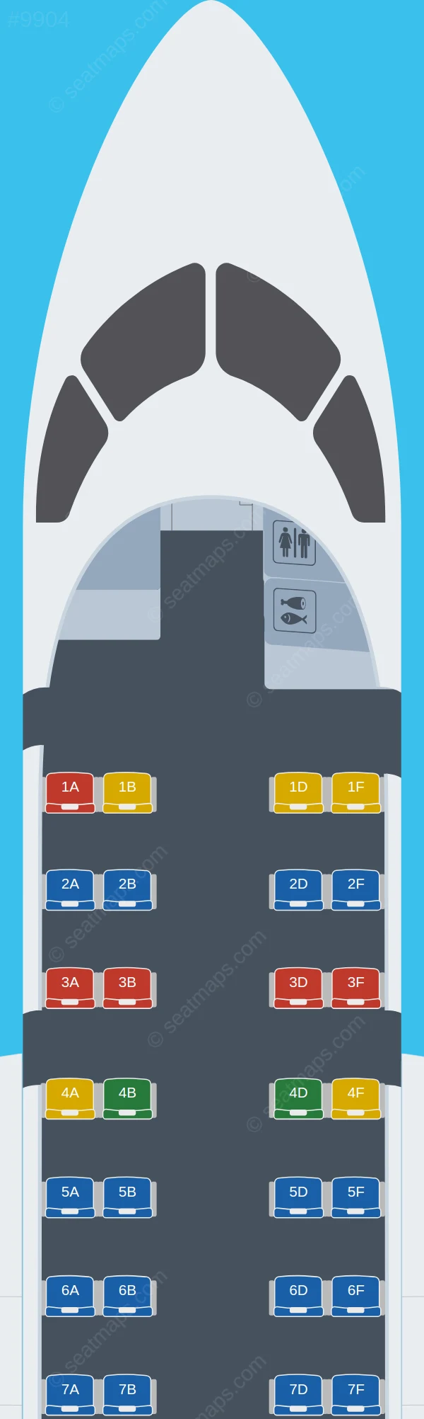 Icelandair De Havilland Q200 seatmap preview