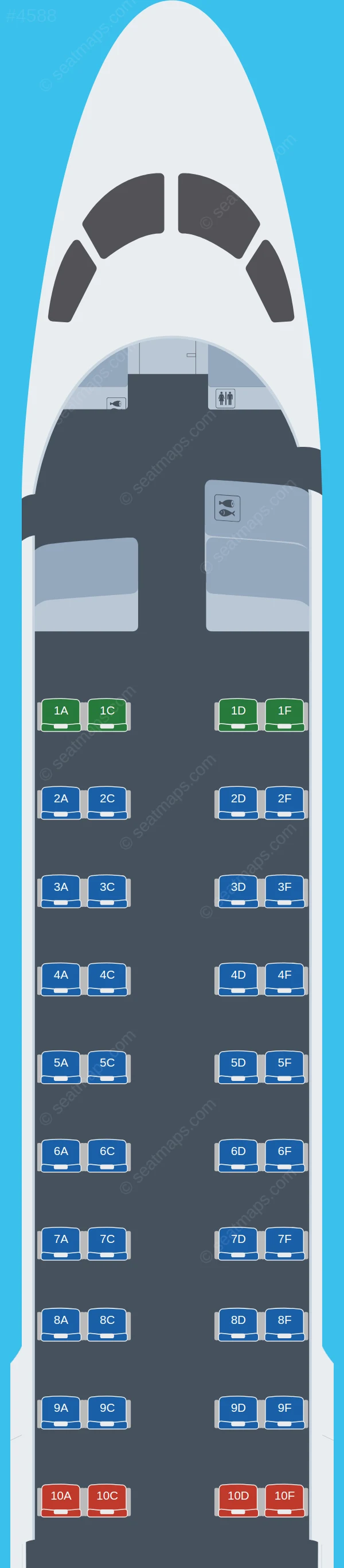 Air France Hop Embraer E190 V.1 seatmap preview
