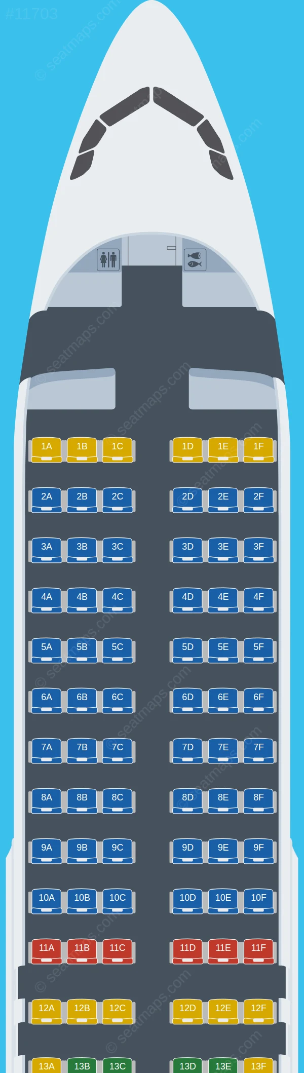Humo Air Airbus A320-200 seatmap preview