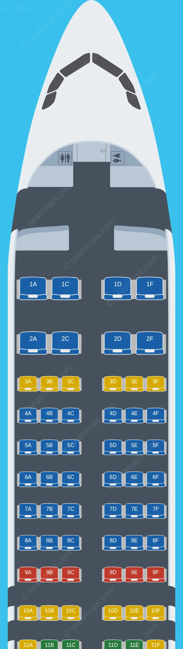 S7 Airlines Airbus A320neo seatmap preview