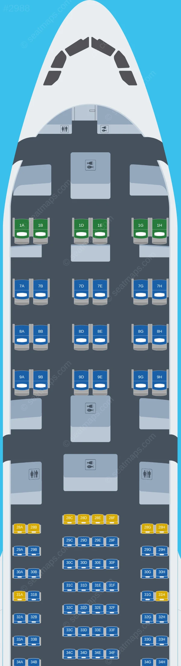 Korean Air Airbus A330-300 V.3 seatmap preview