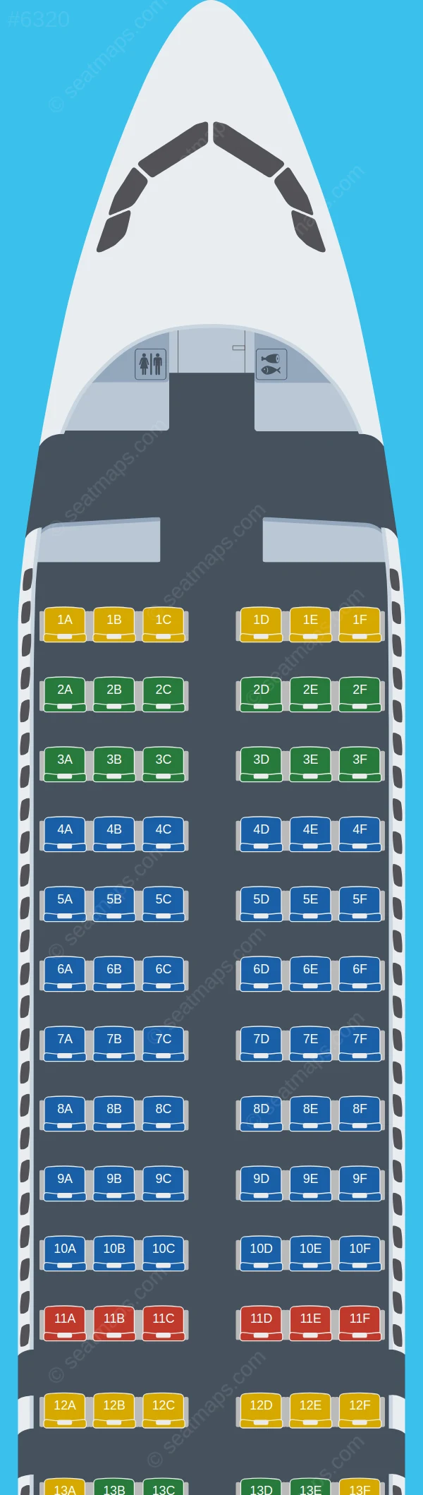 Volaris Airbus A320neo seatmap preview