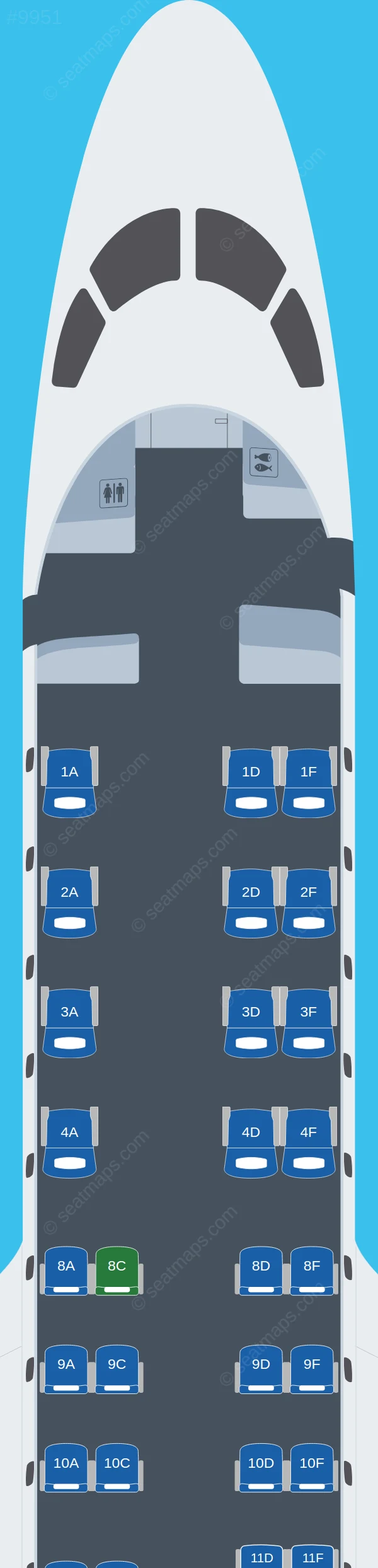 American Airlines Embraer E170 seatmap preview
