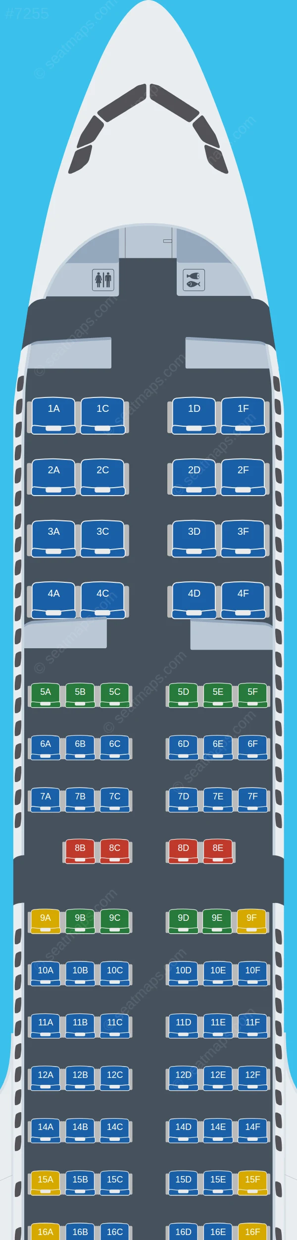 Azores Airlines Airbus A321neo seatmap preview